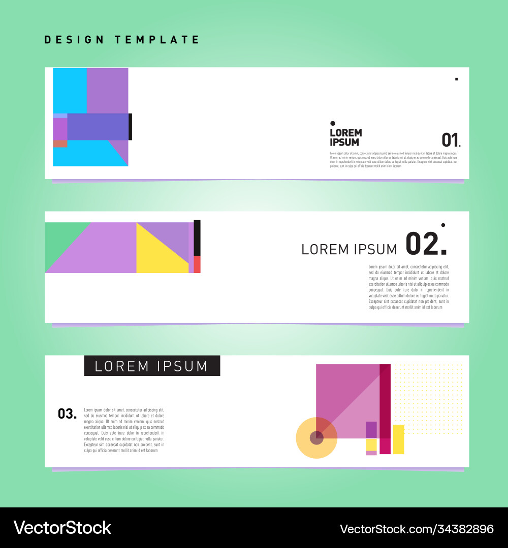 Set abstract banner web design template retro Vector Image