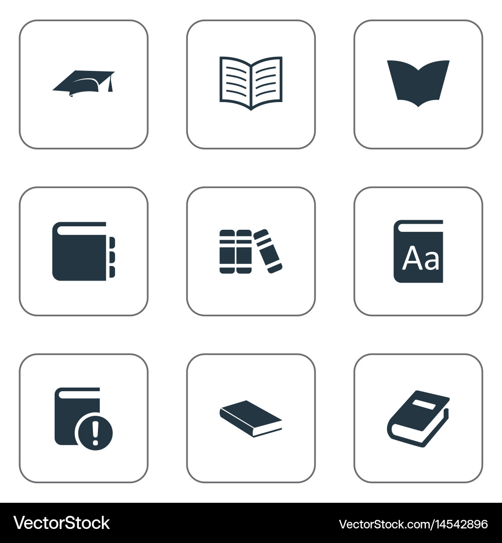 Set of simple reading icons Vector Image