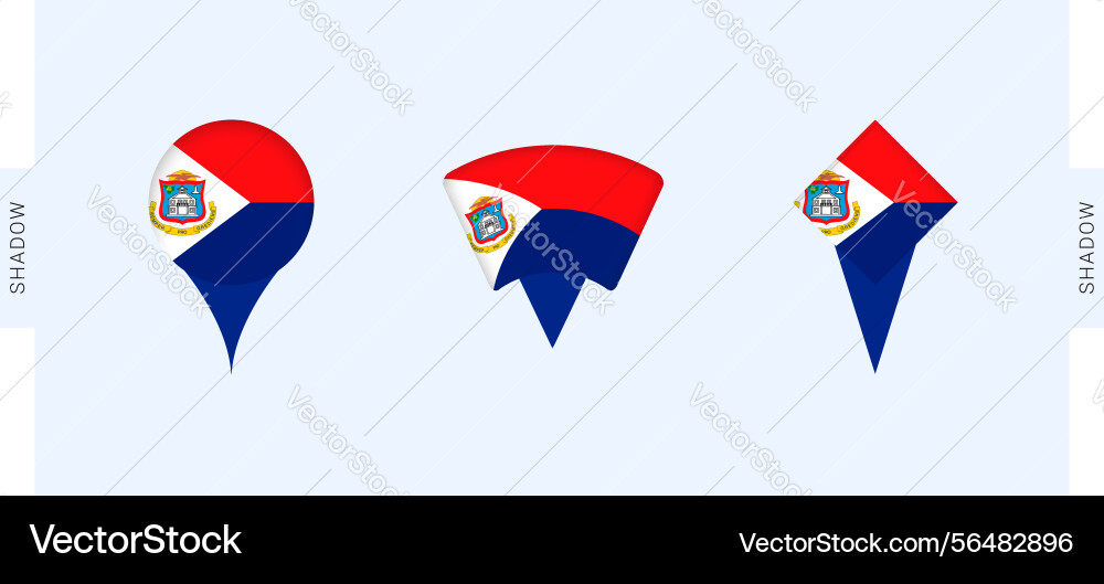 Sint maarten map markers set perfect for projects Vector Image