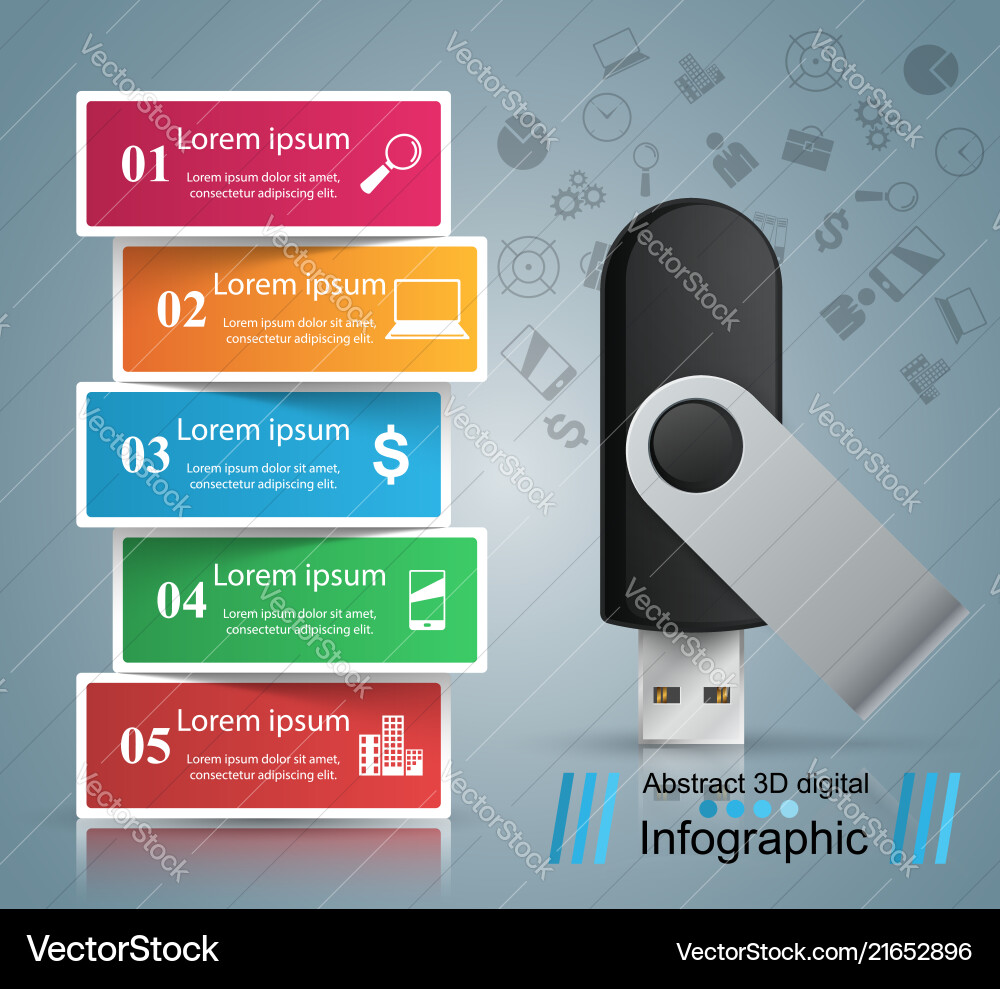 Usb flash icon business infographic Royalty Free Vector