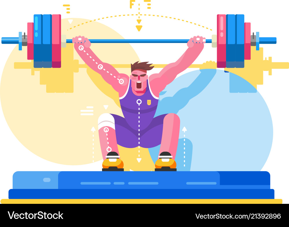 Weight lifting athlete competitions Weight lifting athlete competitions vector image