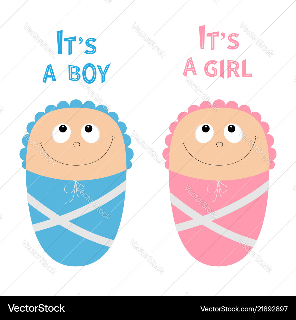 Baby Duschkarte seine ein Junge Mädchen niedlich Cartoon Baby Duschkarte seine ein Junge Mädchen niedlich Cartoon vektorbild
