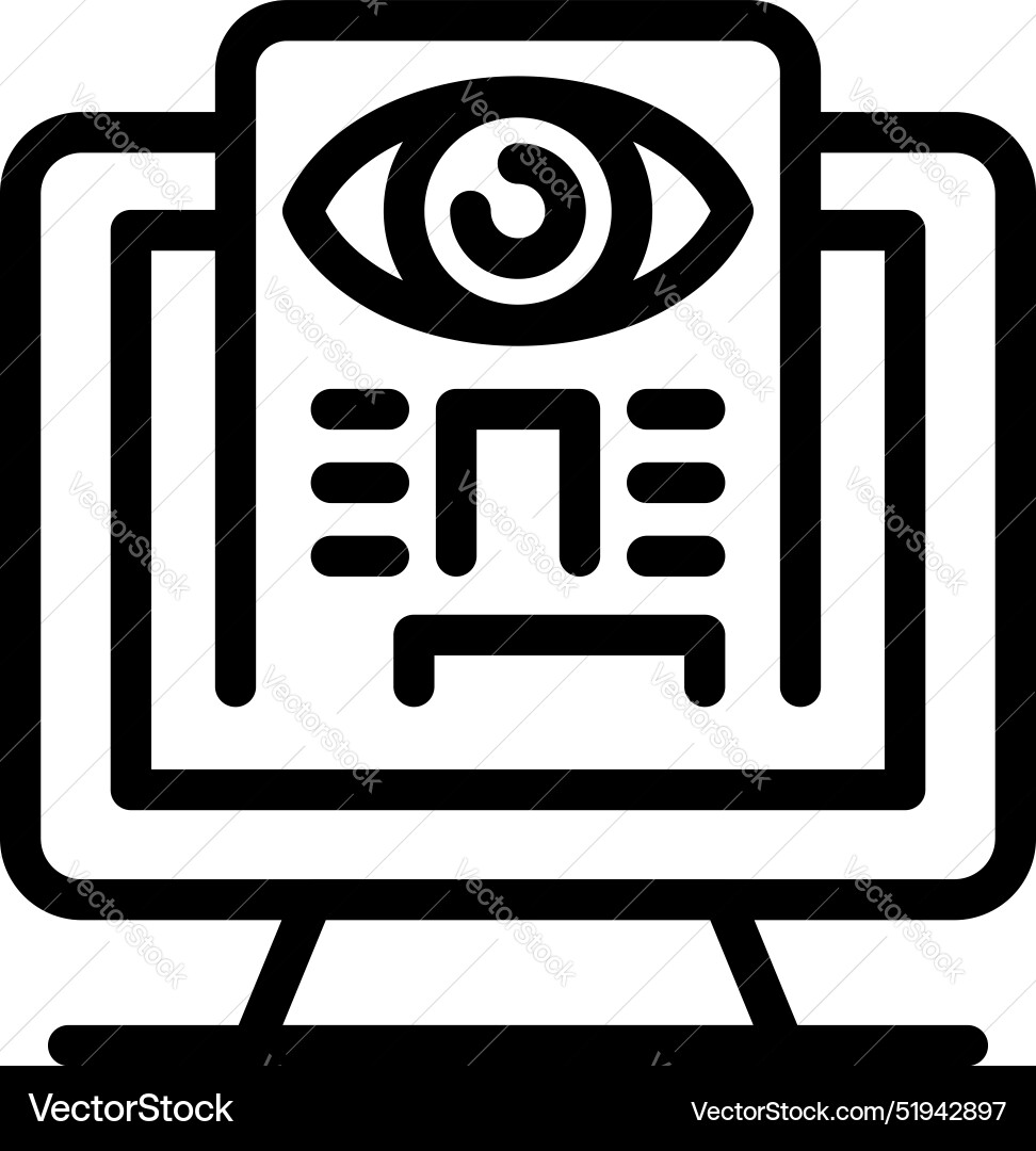 Computer showing eye tracking system monitoring Computer showing eye tracking system monitoring vector image