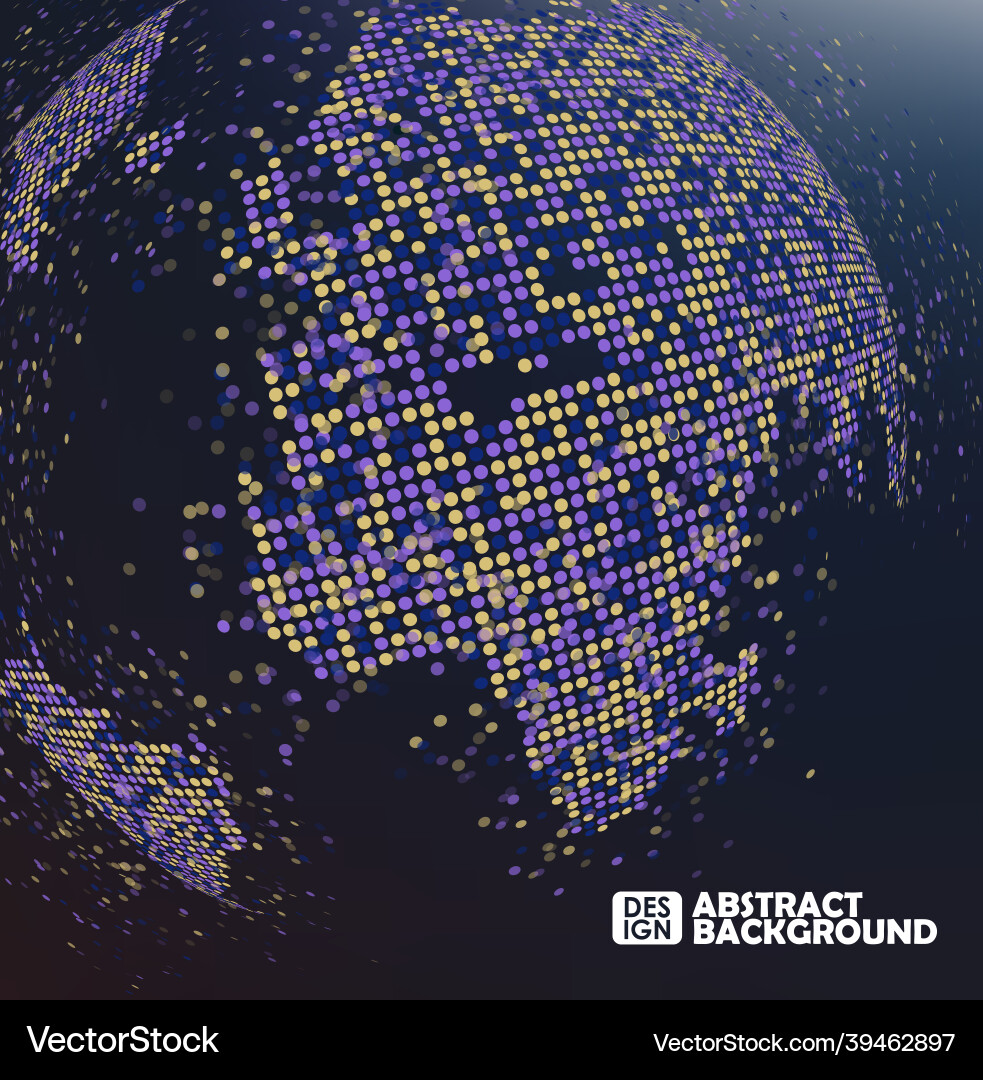 Dots constructed the sphere map Dots constructed the sphere map vector image