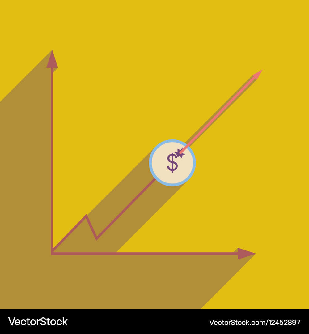 Flat web icon with long shadow economic graph Vector Image