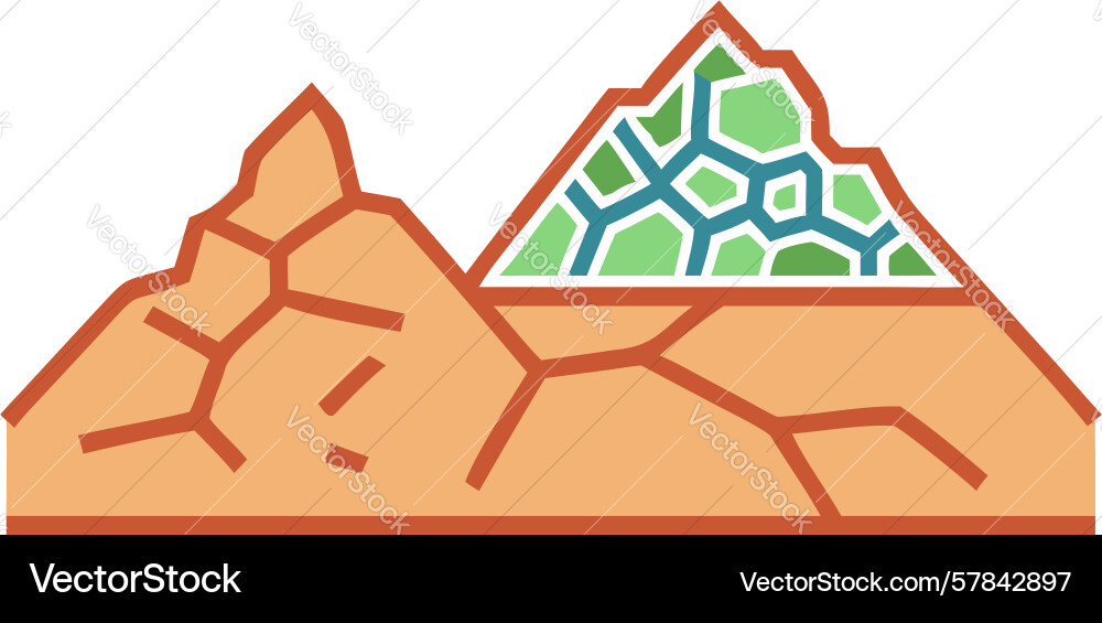 Geo-patterned mountain with abstract terrain Vector Image