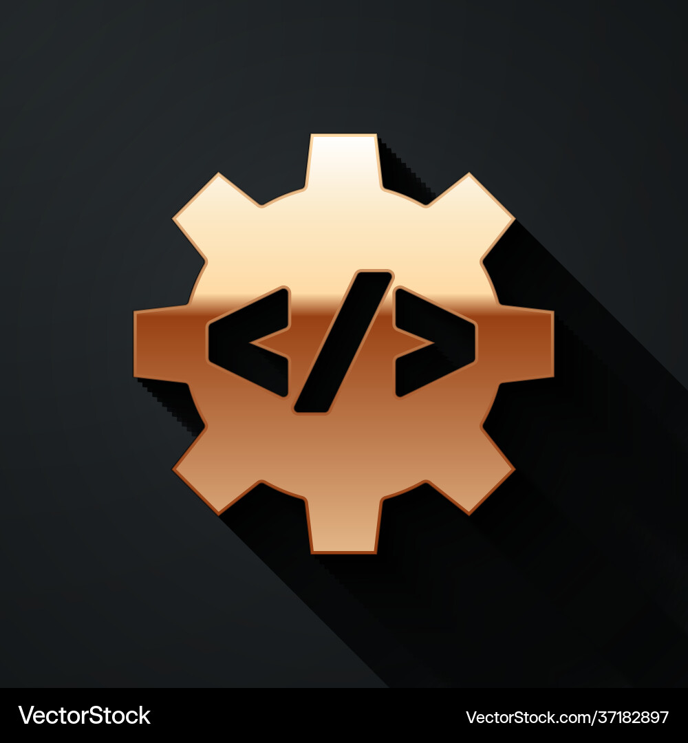 Gold web design and front end development icon vector image