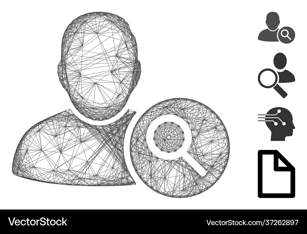 Hatched search user mesh Hatched search user mesh Vector Image