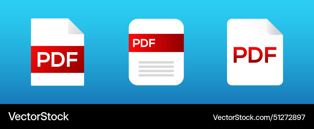 Pdf file document icon text vector image