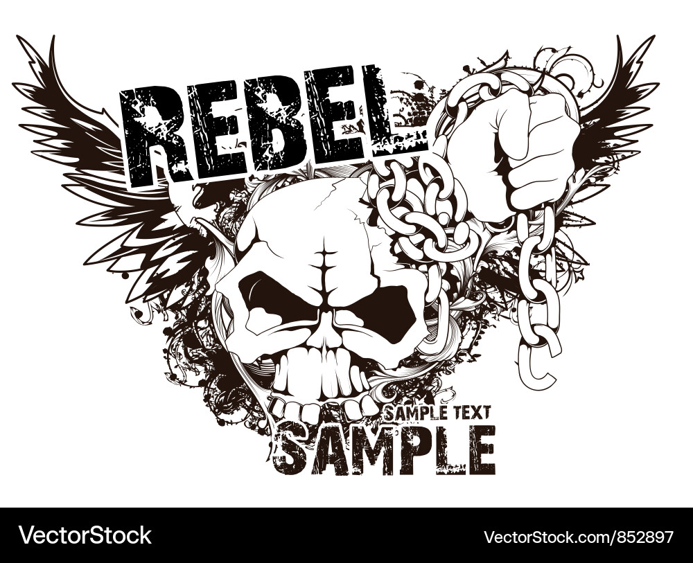 Skull & Chain T-Shirt Graphic Vektorbild