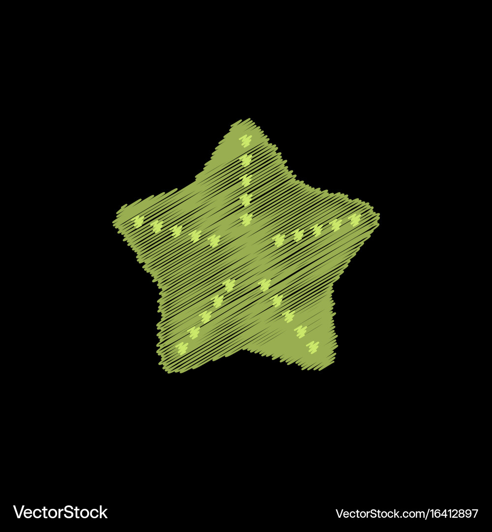 Starfish flet in hatching style vector image