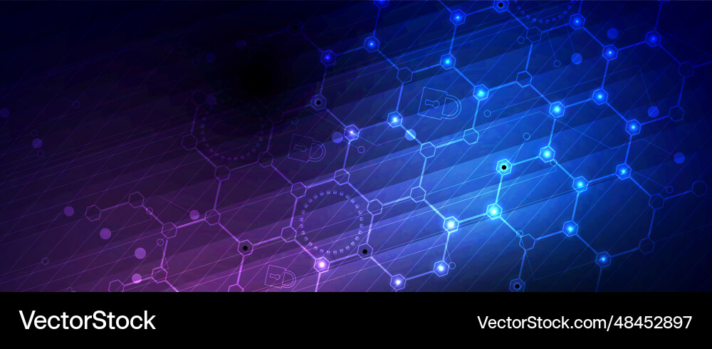 Technology banner design with hexagons abstract Technology banner design with hexagons abstract vector image