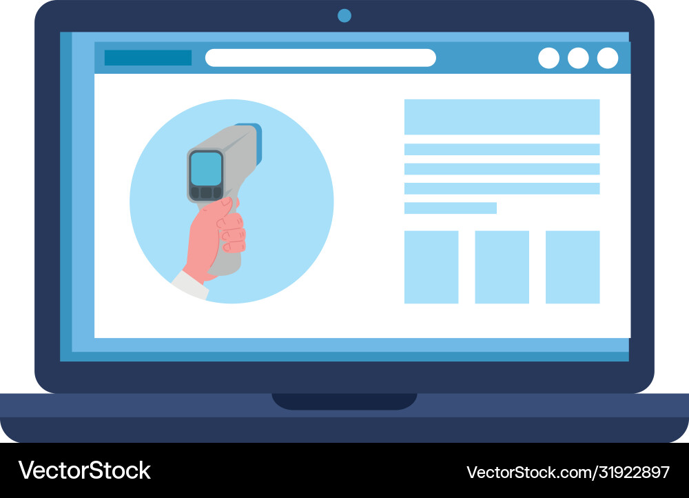 Temperature testing non contact thermometer Temperature testing non contact thermometer vector image
