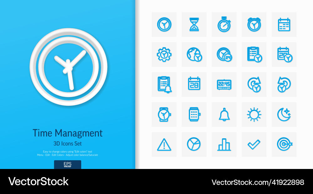 3d realistic style icons set with date 3d realistic style icons set with date vector image