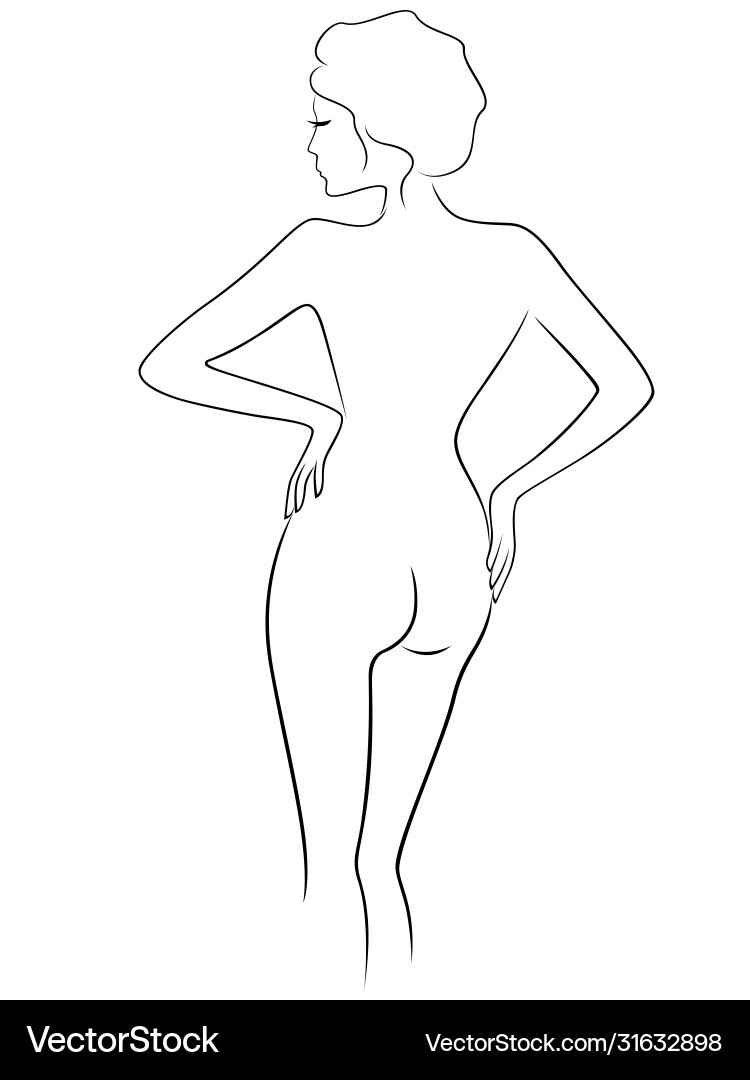 Abstract graceful female with view from back Abstract graceful female with view from back vector image