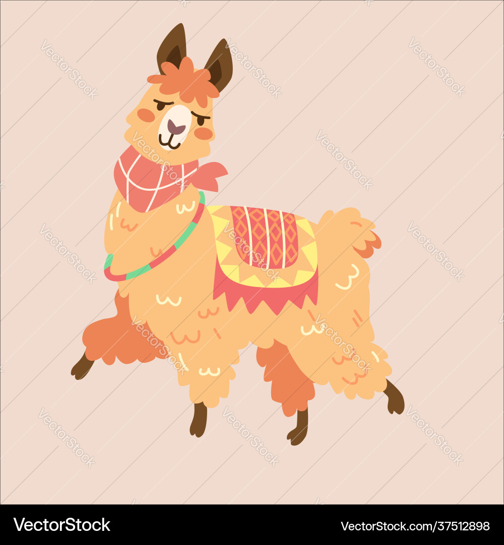 Alpaca character with different emotion Alpaca character with different emotion Vector Image