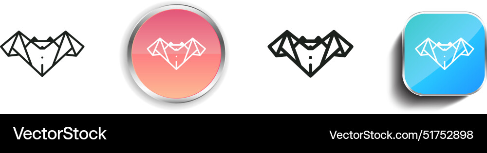 Bat icon thin linear regular and button style vector image