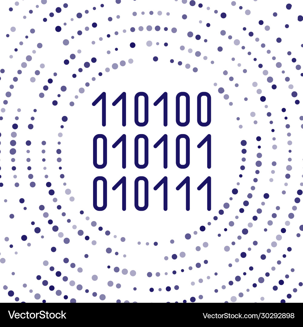 Blue binary code icon isolated on white background vector image