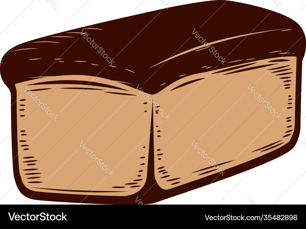 Bread in engraving style design element Vector Image