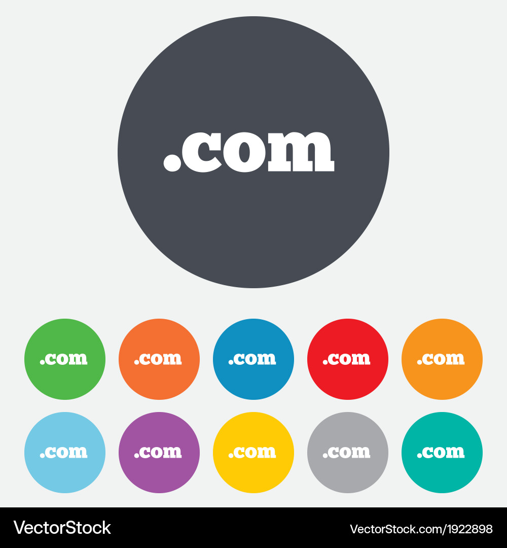 Domain com sign icon top-level internet Vector Image