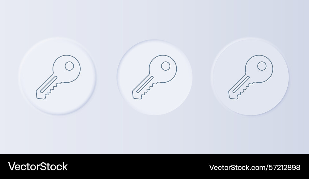 Grey key icon isolated on background set Vector Image