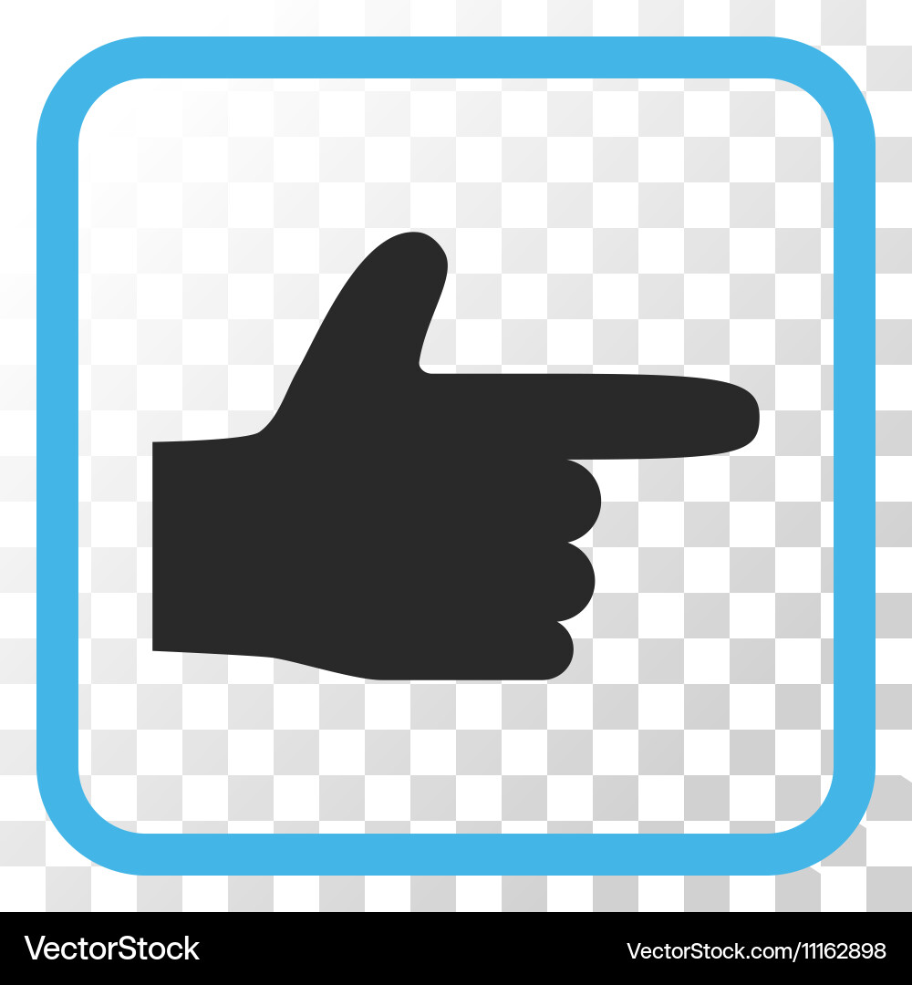 Hand pointer right icon in a frame vector image