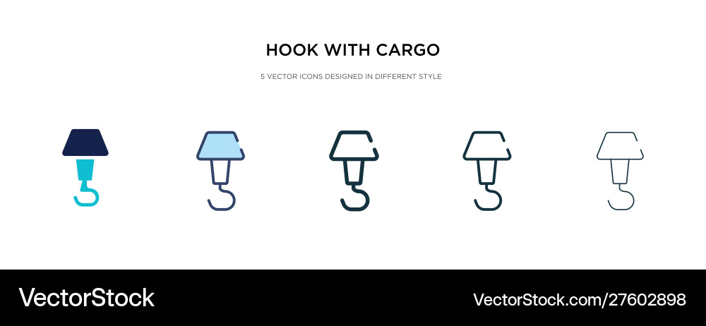 Hook with cargo icon in different style two Hook with cargo icon in different style two vector image