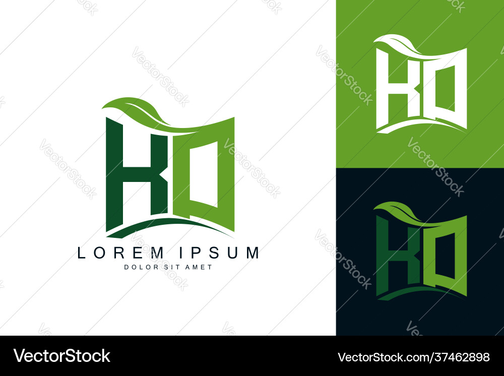 Kd Monogramm Blatt Logo natürliche organische Premium Kd Monogramm Blatt Logo natürliche organische Premium vektorbild