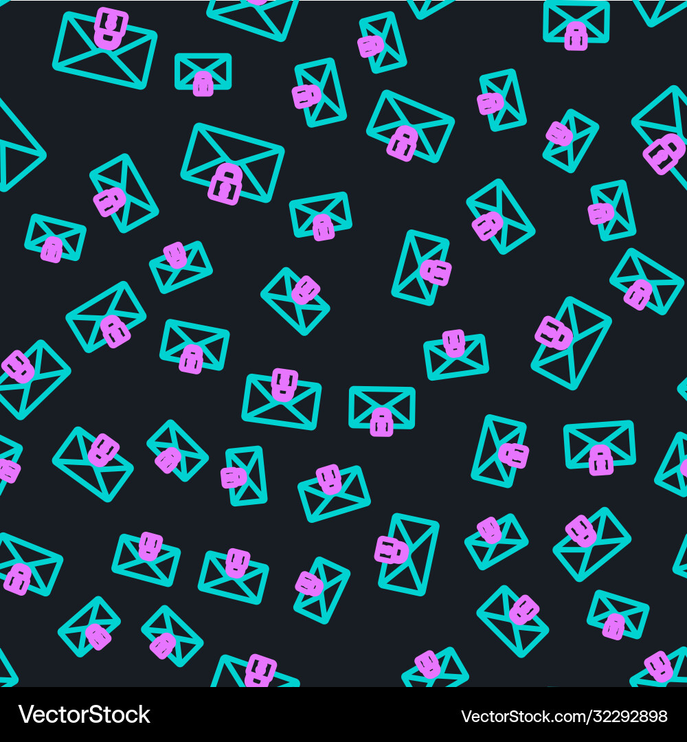 Line mail message lock password icon isolated Line mail message lock password icon isolated vector image