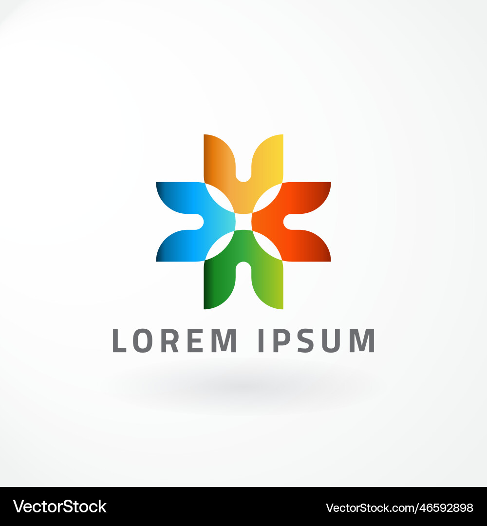 Logo - multiple color design rotation abstract vector image
