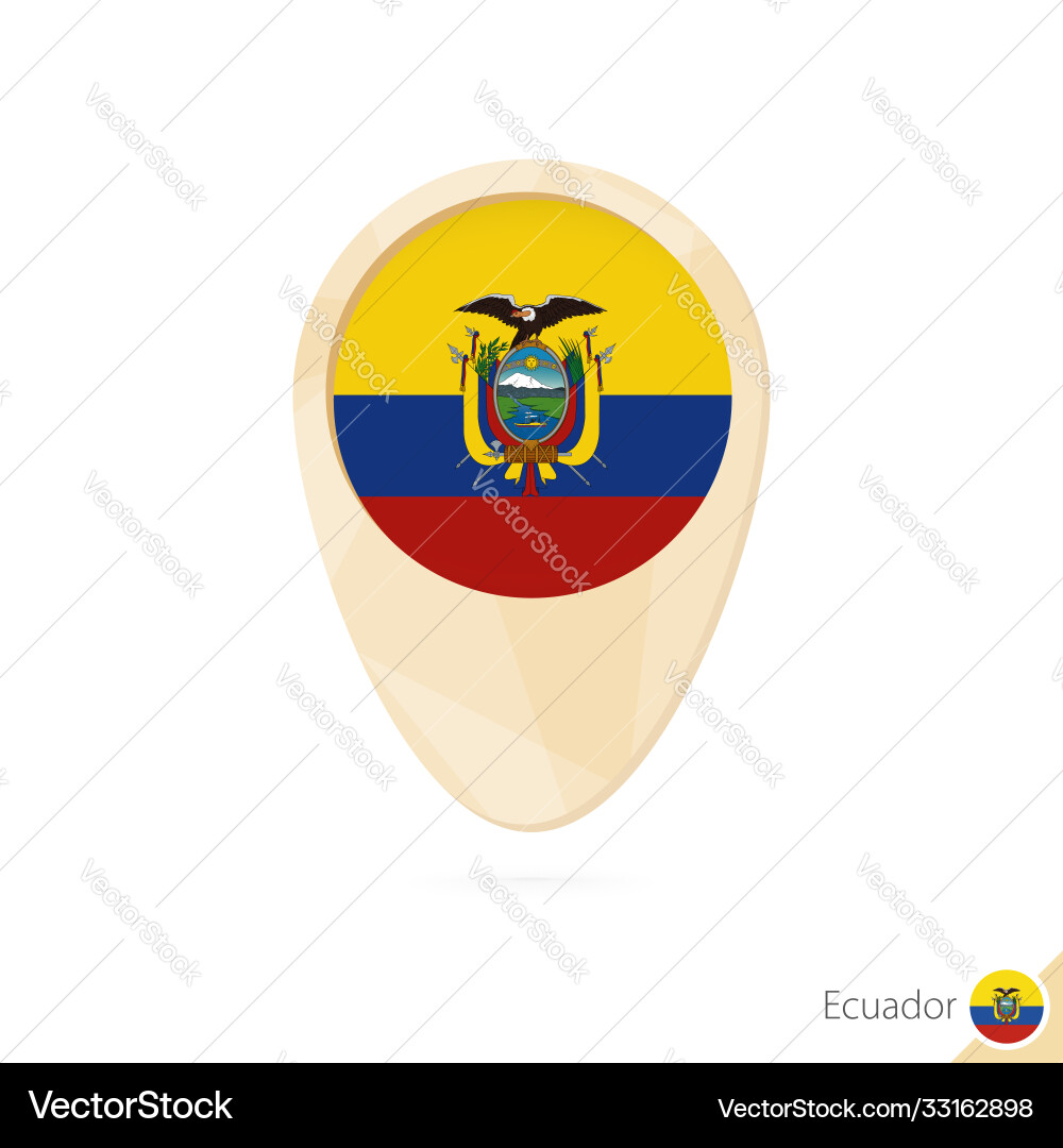 Map pointer with flag ecuador orange abstract Map pointer with flag ecuador orange abstract Vector Image