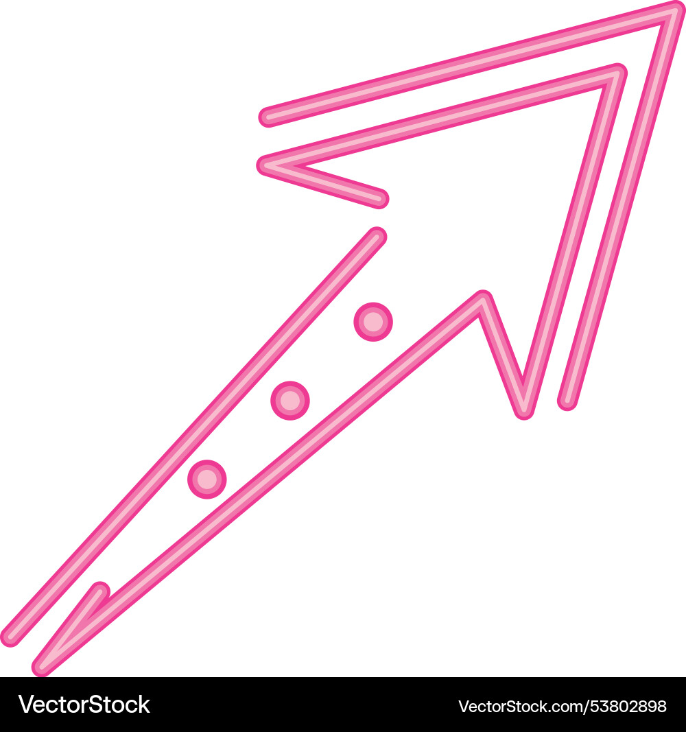 Neon glowing arrow pointer Vector Image