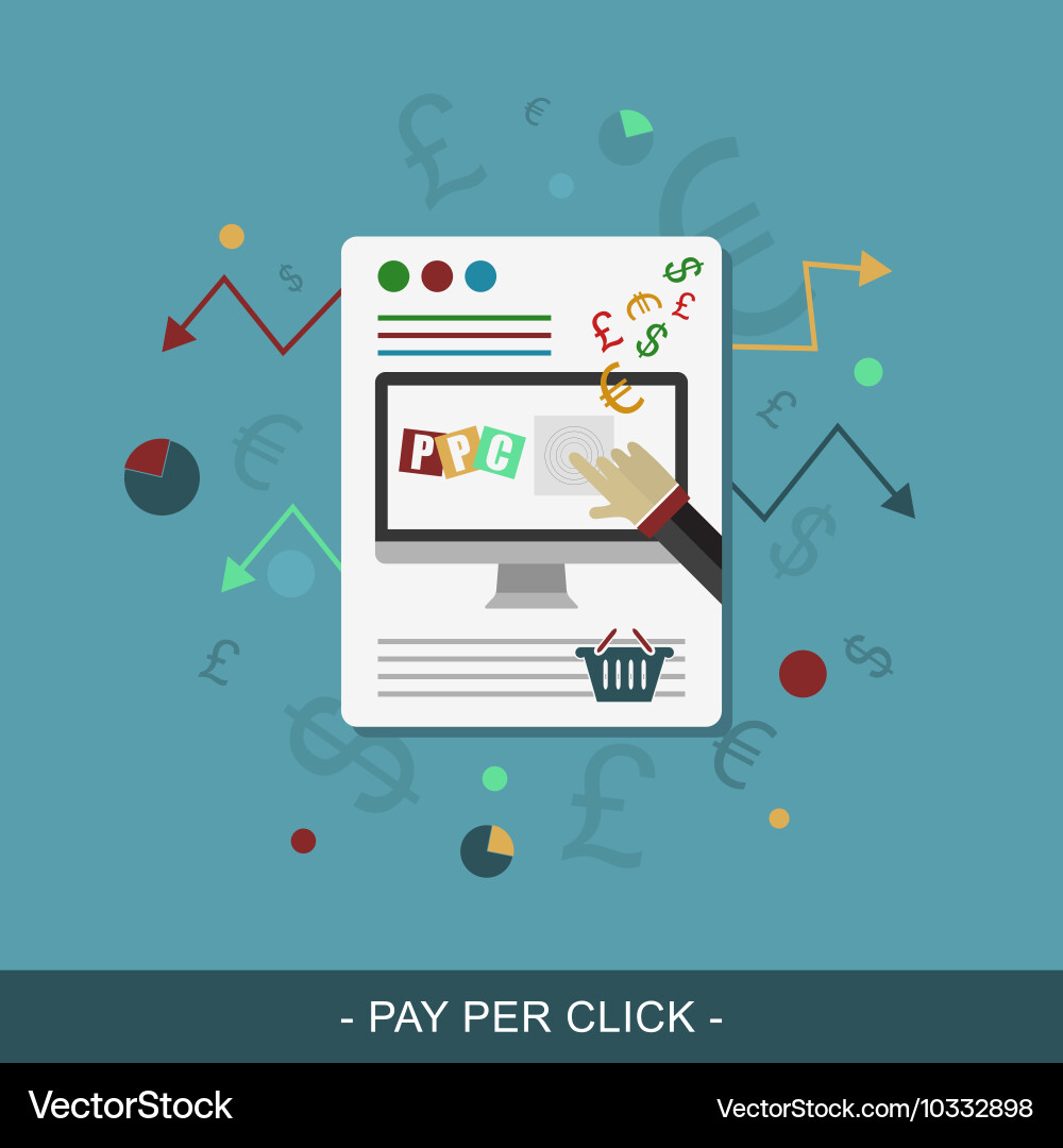 Pay per click web design vector image