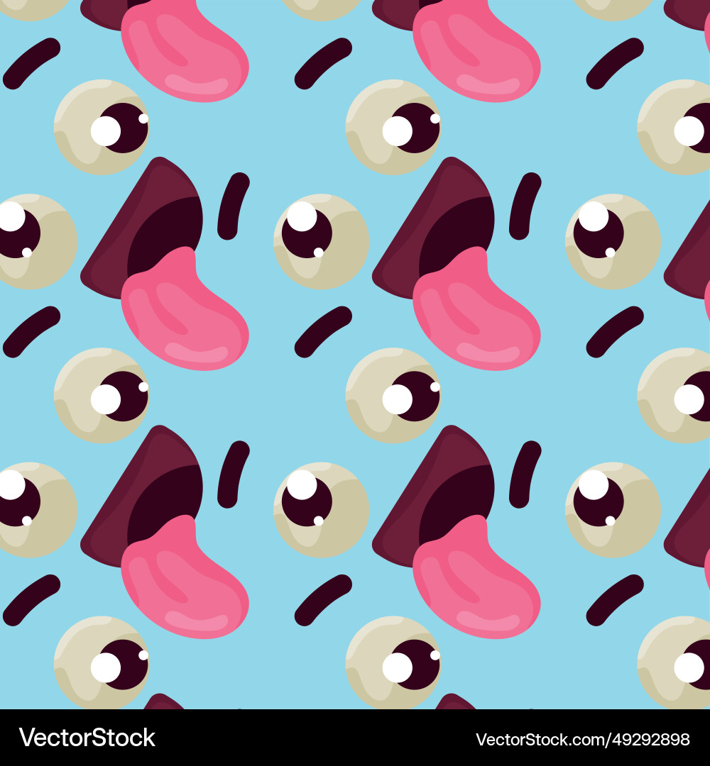 Seamless pattern background with facial expression vector image