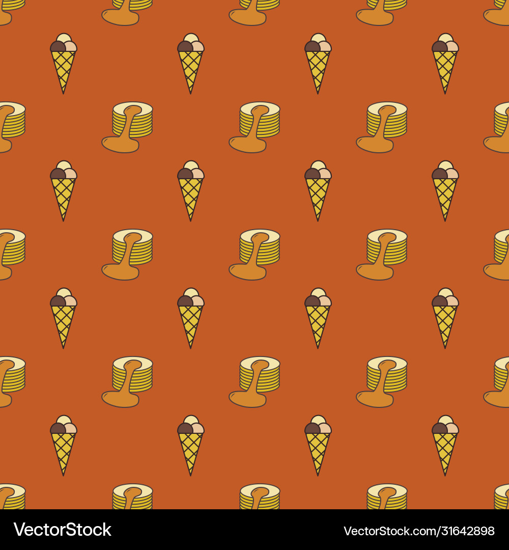 Seamless pattern with simple icons ice cream Vector Image