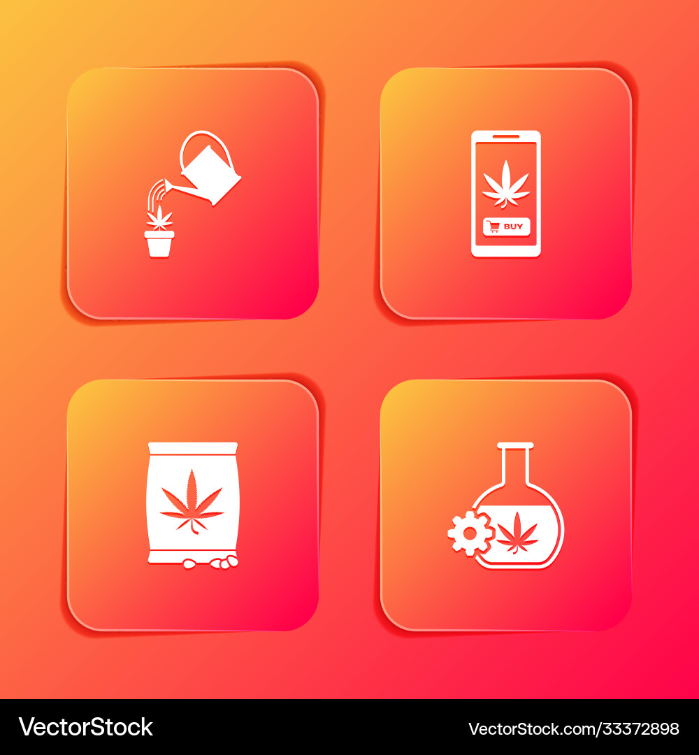 Set Bewässerung kann Marihuana online kaufen Set Bewässerung kann Marihuana online kaufen vektorbild