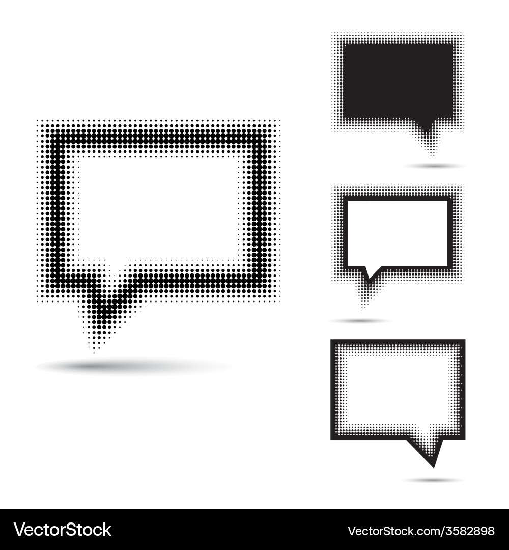 Set of abstract halftone design elements vector image