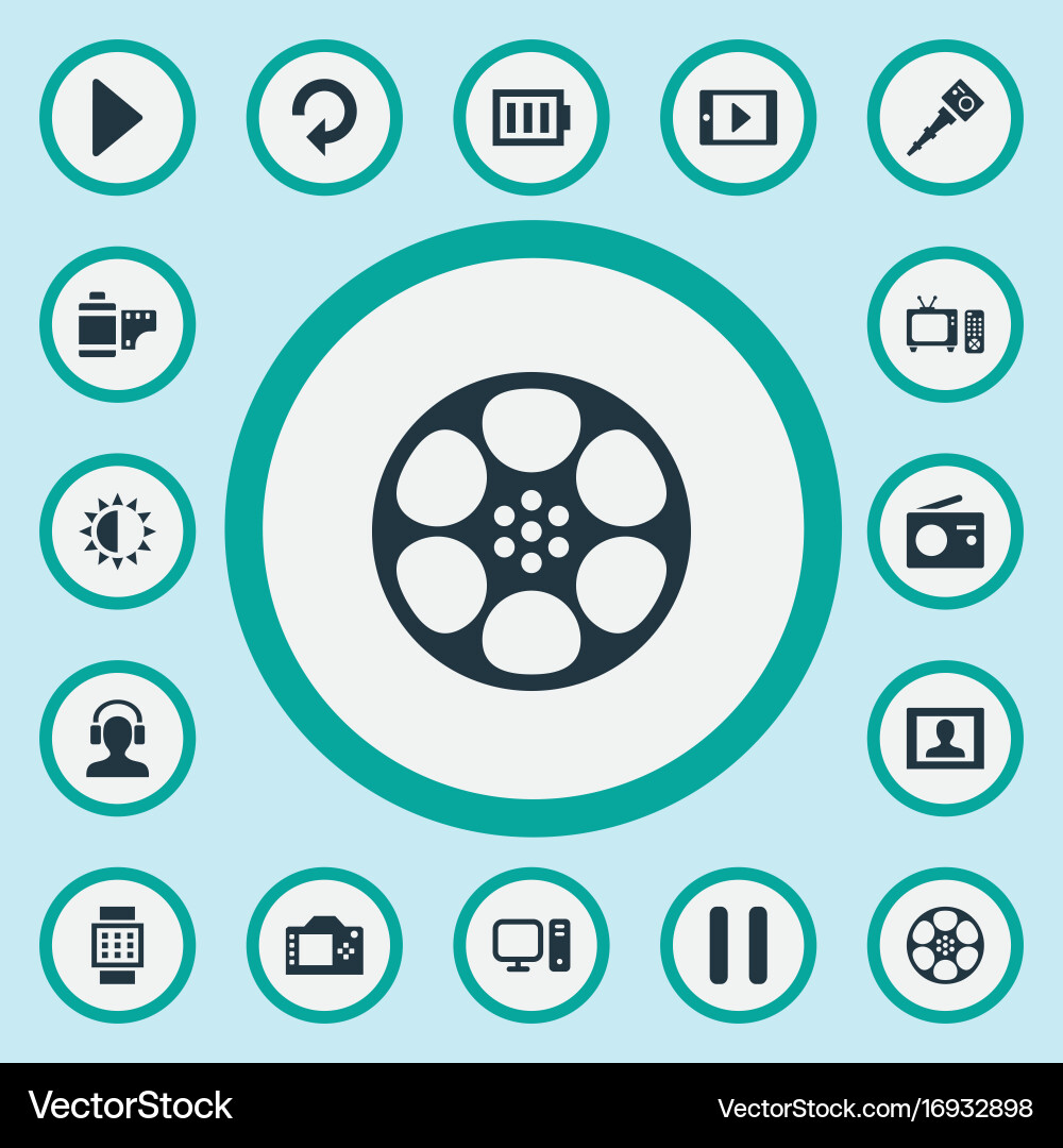 Set of simple icons element vector image