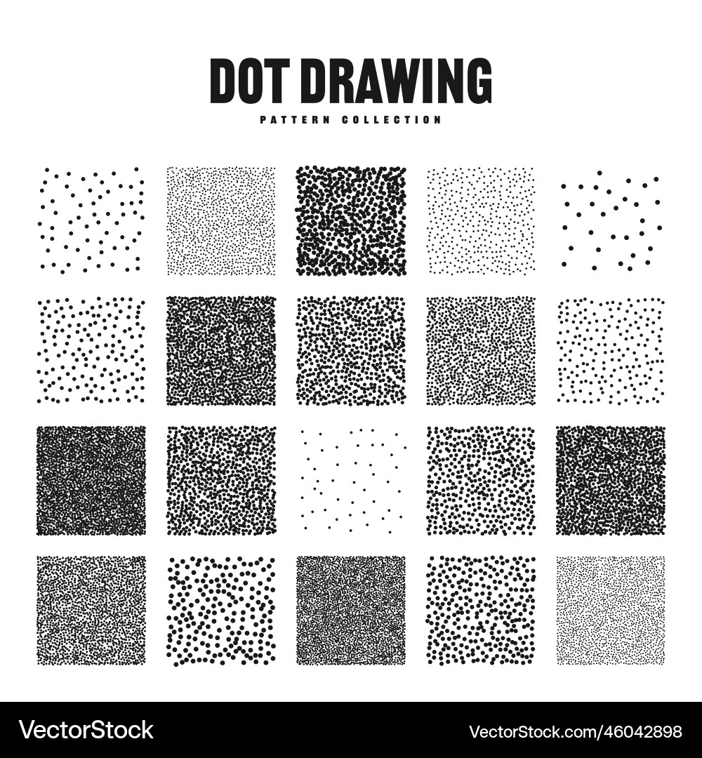 Square shaped dotted objects stipple elements Square shaped dotted objects stipple elements vector image