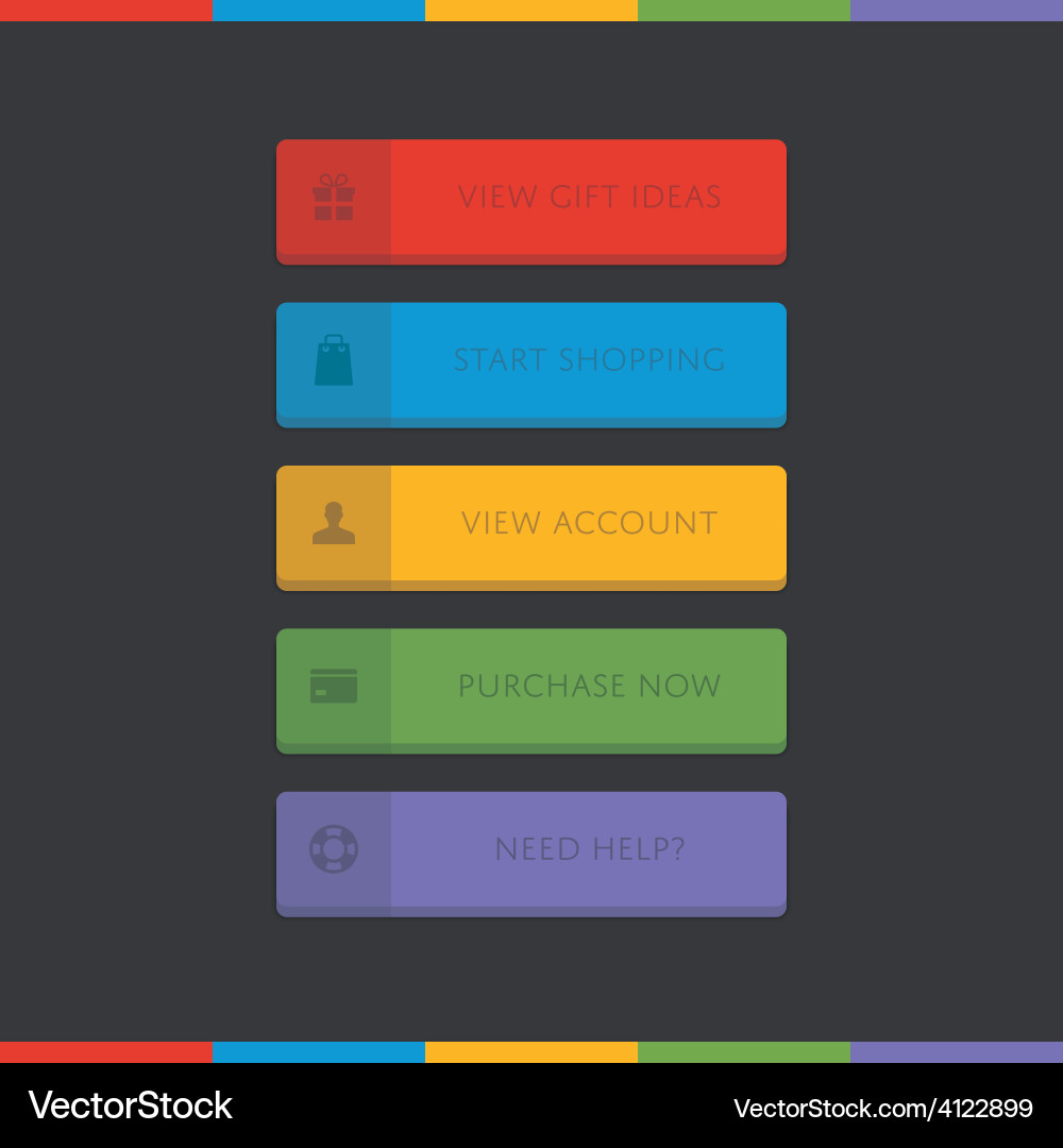3d call-to-action button set vector image