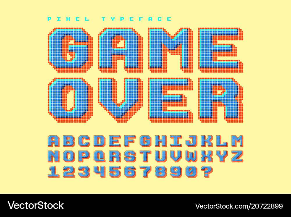 8-Bit Pixel Font - Game Over vector image