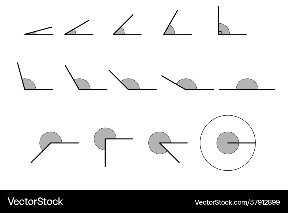 Angles various set icons consisting Angles various set icons consisting vector image