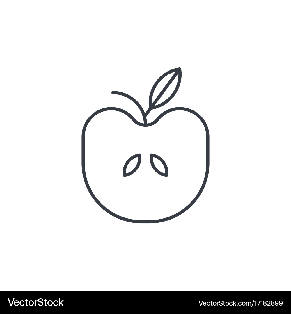 Apple with thin line icon linear symbol vector image
