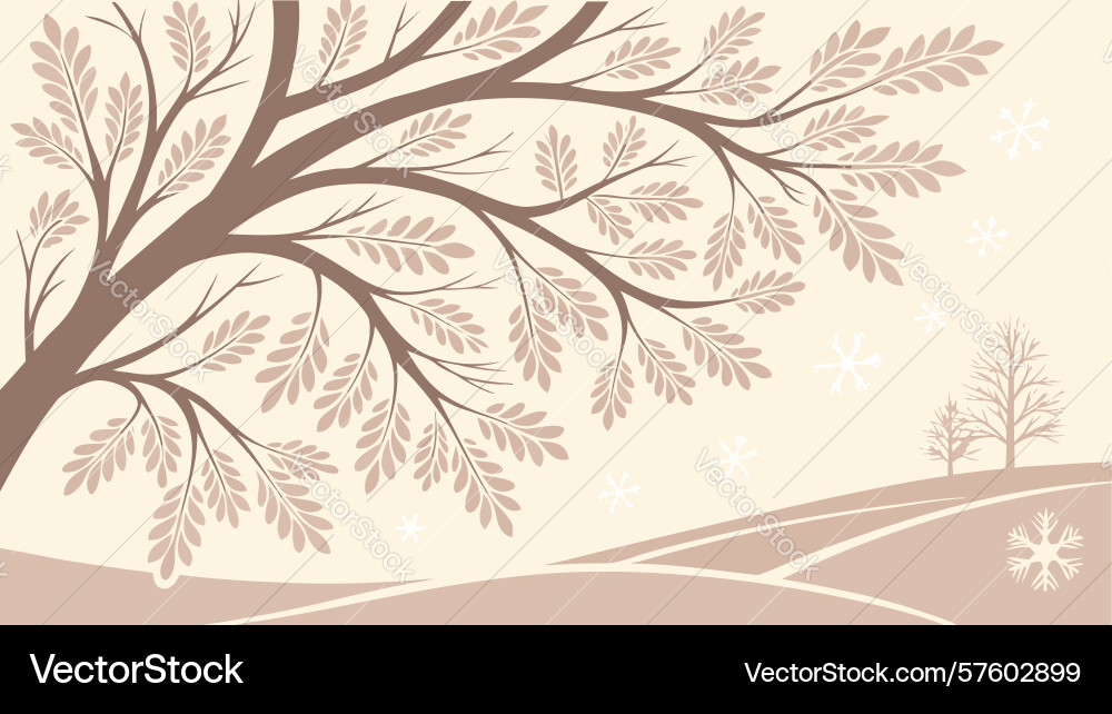 Bare tree branch with abstract background art Vector Image