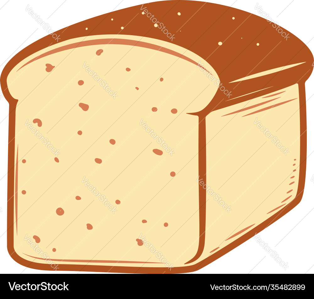 Bread in engraving style design element vector image