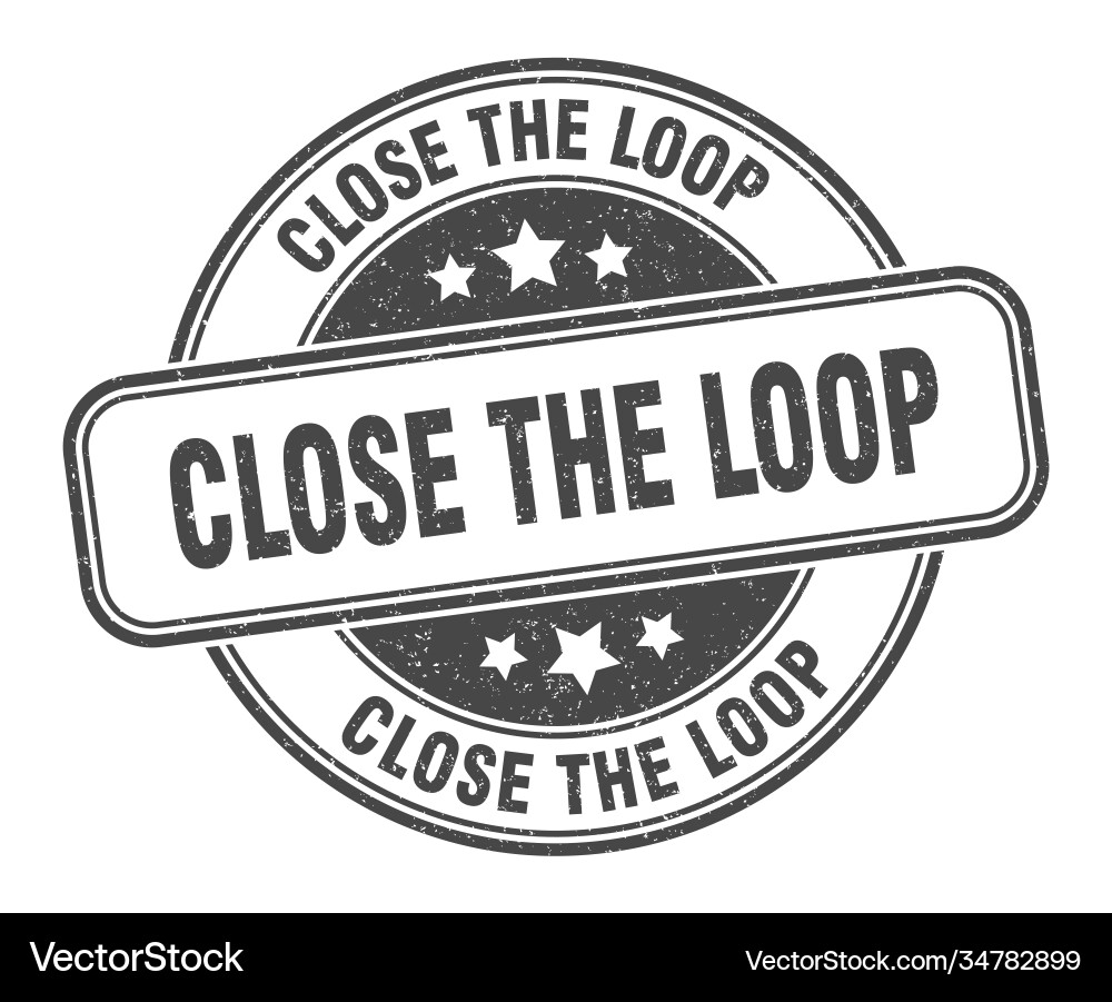 Close loop stamp label round vector image