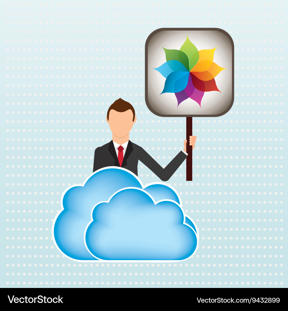 Cloud computing design vector image