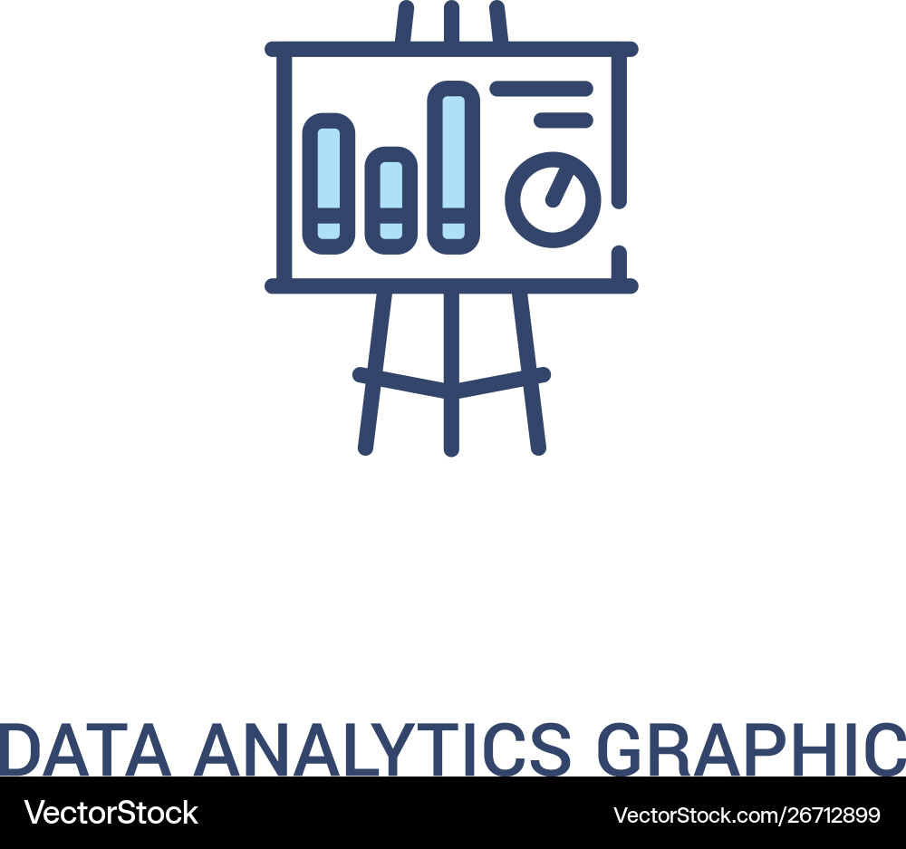 Data analytics graphic on a presentation screen Data analytics graphic on a presentation screen vector image