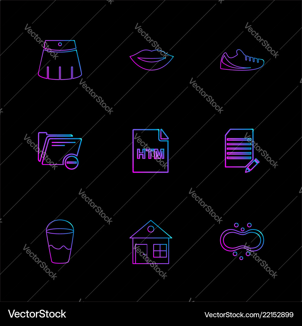 Html glass lips folder files file type vector image