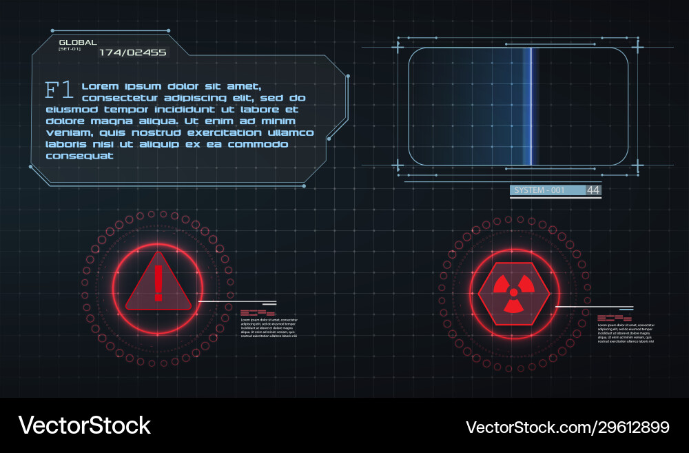 Hud ui gui futuristic user interface screen vector image